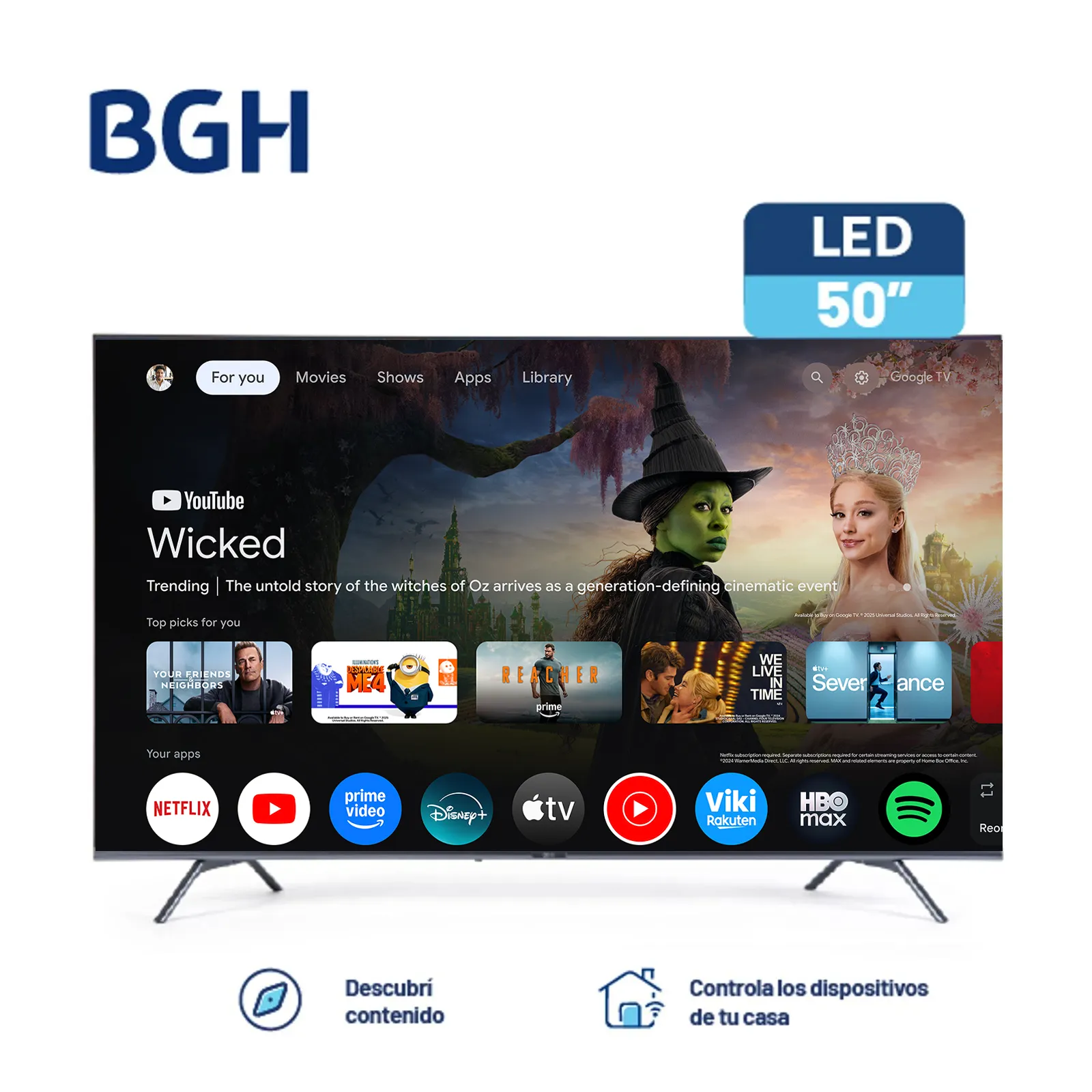 TV BGH 50" SMART 4k UHD Google TV B5026UG6G