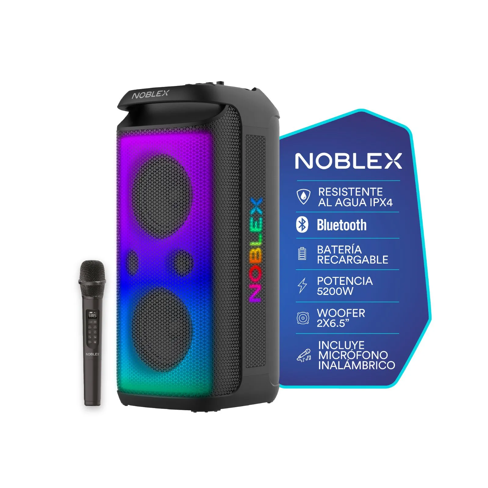 Parlante Noblex MNX1600 5200W Doble Woofer 6.5