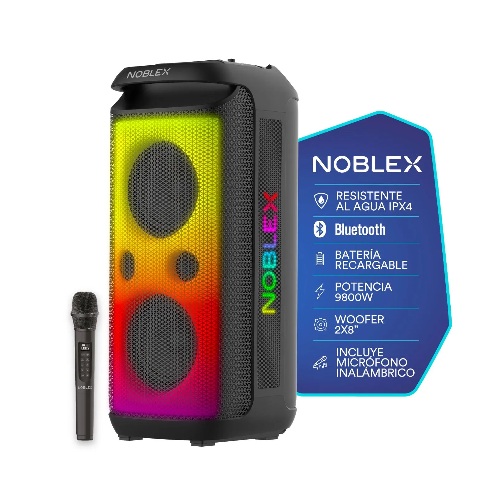 Parlante Noblex MNX1800 9800W Doble Woofer 8